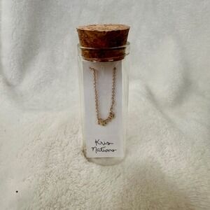 Kris Nations 18k Gold Overlay Adjustable Length 16"-18" Necklace Cursive Love